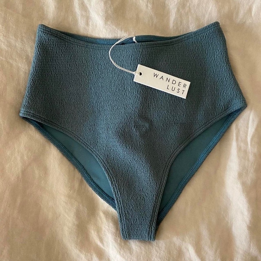 Wanderlust high waist bikini bottom in TEAL